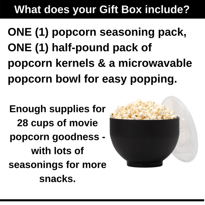 Personalized Snack Gift Set: Popcorn Kernels + Popcorn Seasoning + Silicon Popper