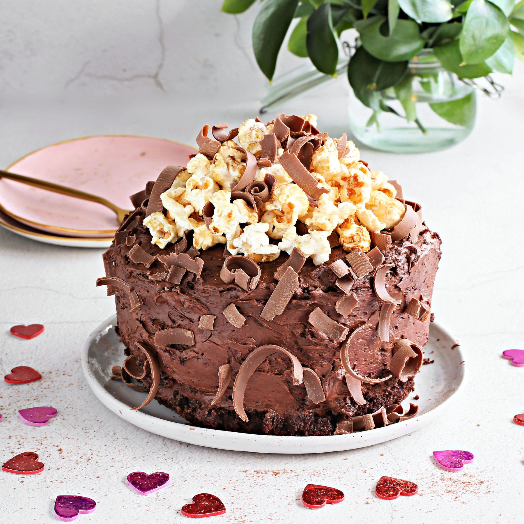 Chocolate Popcorn Layer Cake