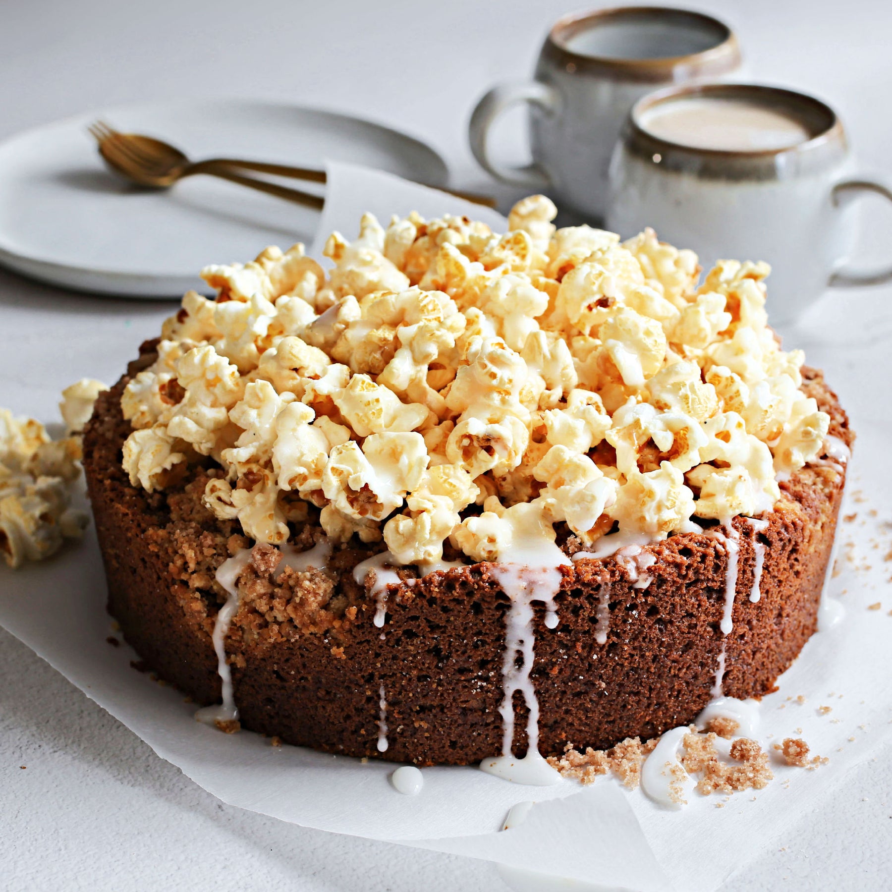 Popcorn Topped Coffee Cake