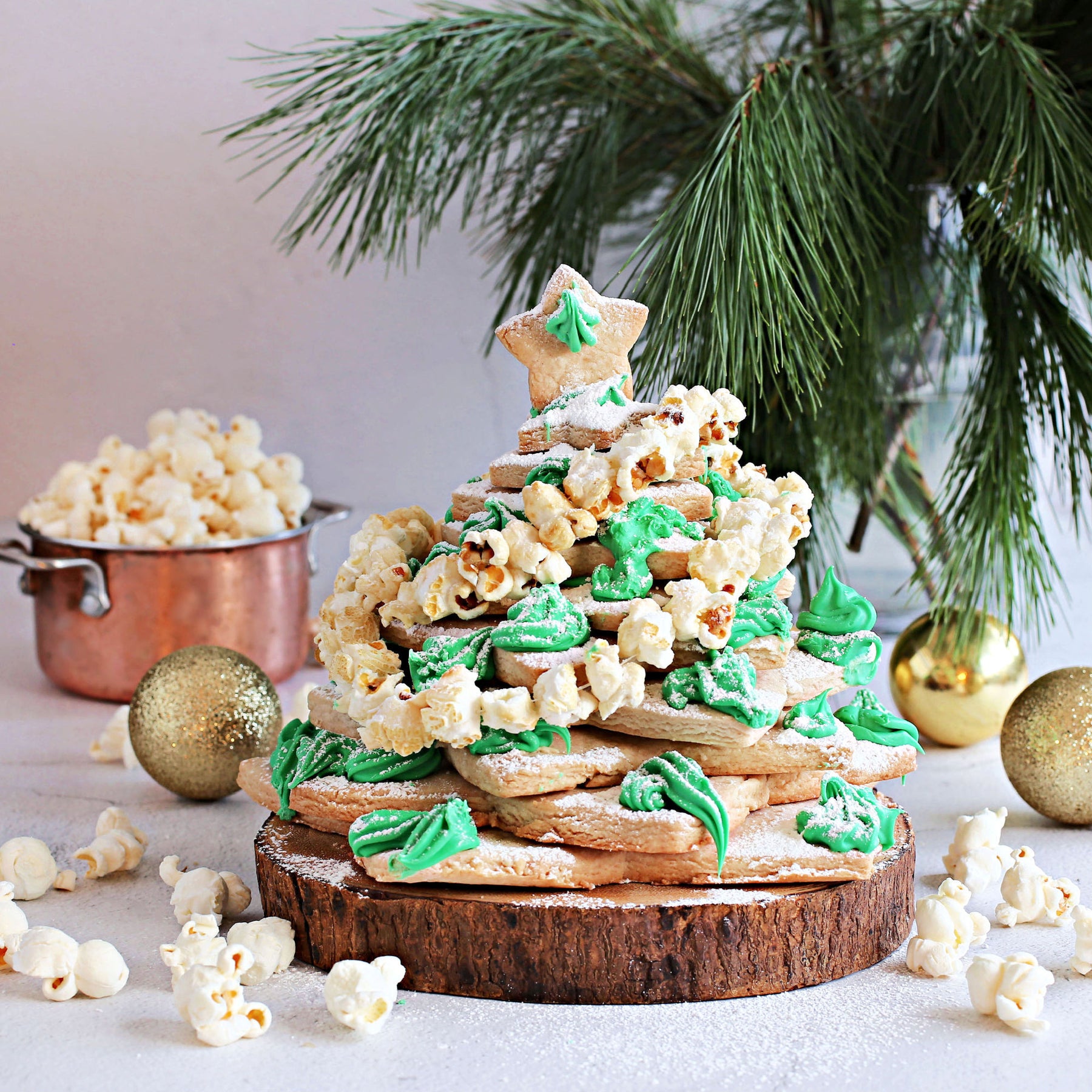 Christmas Cookie Tree with Popcorn Garland