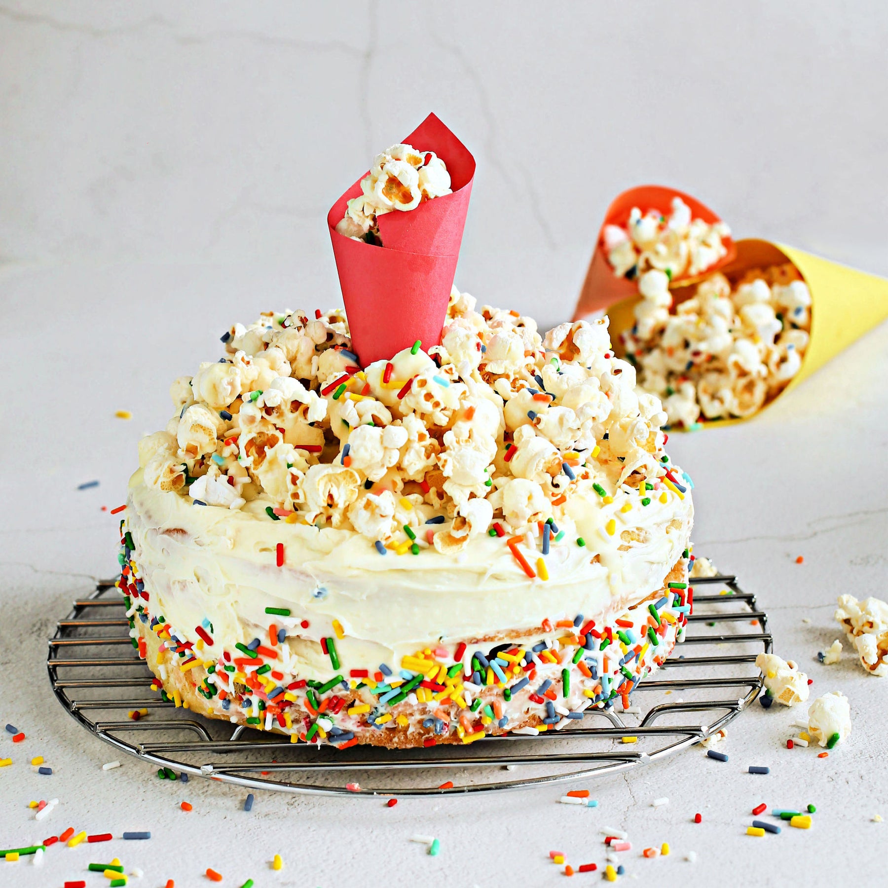 Funfetti Popcorn Cake