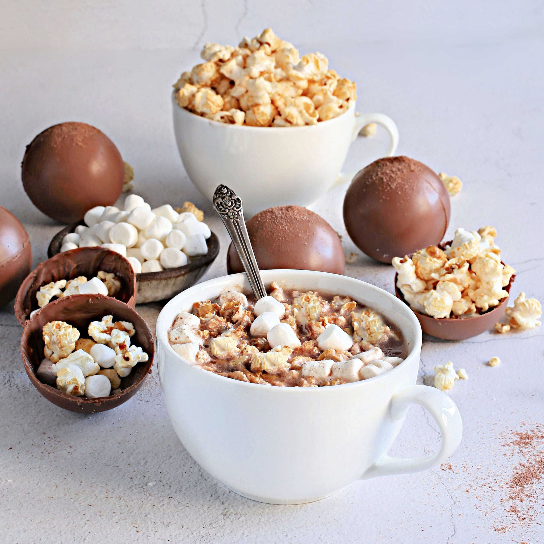 Hot Cocoa Popcorn Bombs