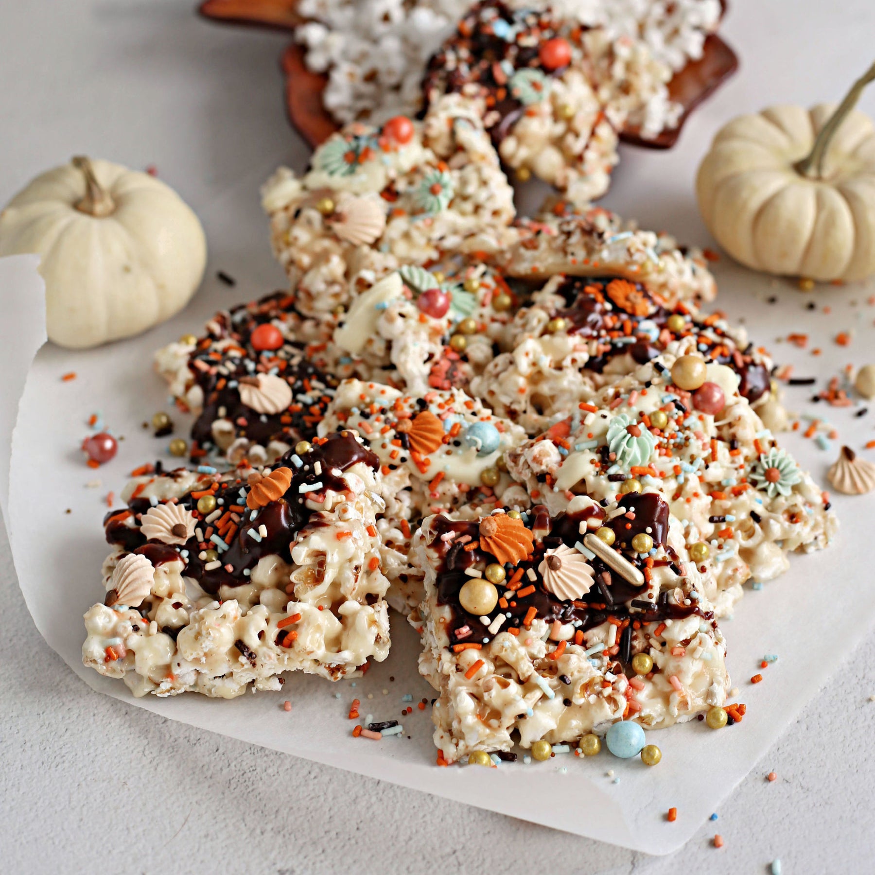Autumn Popcorn Rice Krispie Treats — Dell Cove Spices & More Co.