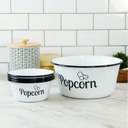 Enamelware popcorn bowls - Make it a memorable movie night will our old fashioned popcorn bowls