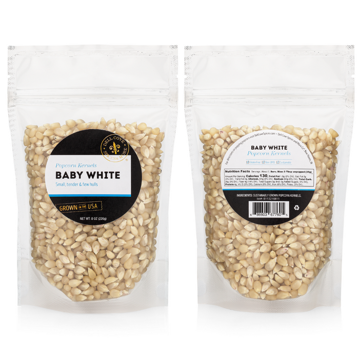 white popcorn seeds for planting Baby White Popcorn - White Corn Kernels and Hulless Popcorn BUNDLE OF 13