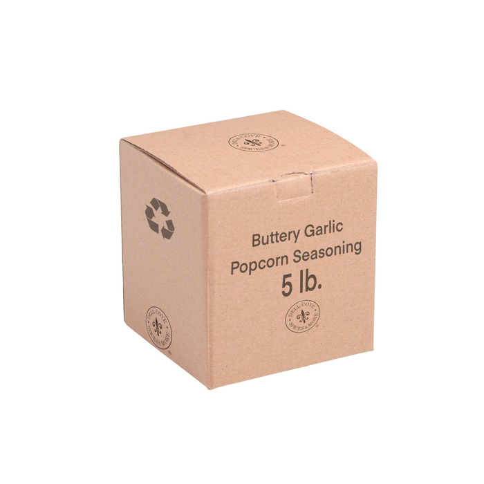Buttery Garlic popcorn seasoning - 5 pound box - dell cove spices