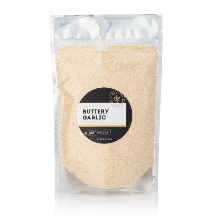Buttery Garlic popcorn seasoning - half pound 8 ounces- dell cove spices