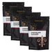 Four pouches of Dell Cove Chocolate Caramel Popcorn Seasoning, one-pound bundle.
