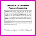 Chocolate Caramel Popcorn Seasoning nutritional panel  - dell cove spices