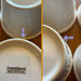 Crate & Barrel Made in Portugal mark and small chips on two ceramic popcorn bowls