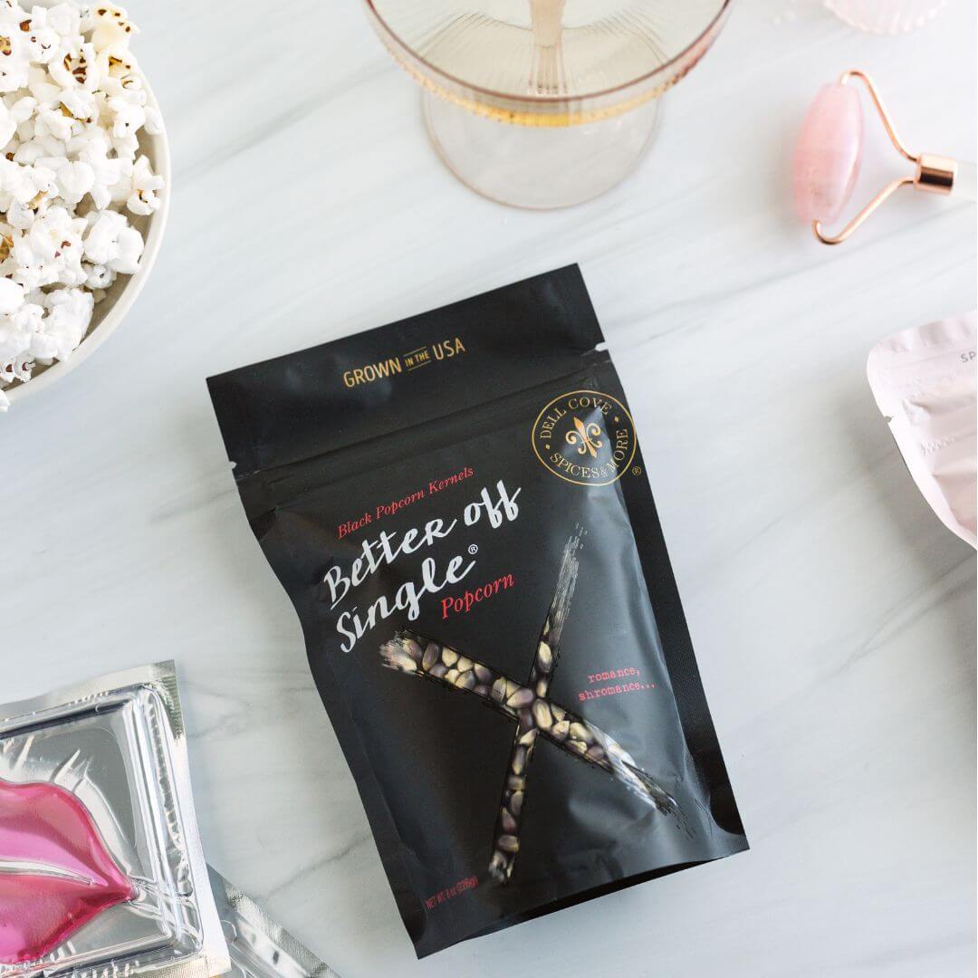 Dell Cove Better Off Single popcorn with beauty products and candle – empowering self-care gift box for her