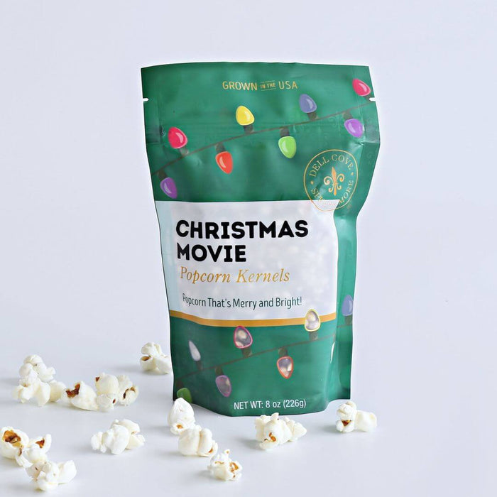 Christmas movie night popcorn kernels - colorful Christmas popcorn kernels that look like holiday lights