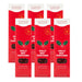 Case pack of six Dell Cove® Holly Red® popcorn gift boxes for bulk holiday gifting.