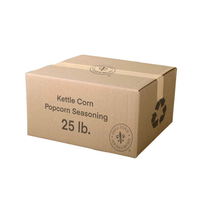 Dell Cove® Kettle Corn Popcorn Seasoning available in spice jar, refill pouch, and bulk pack