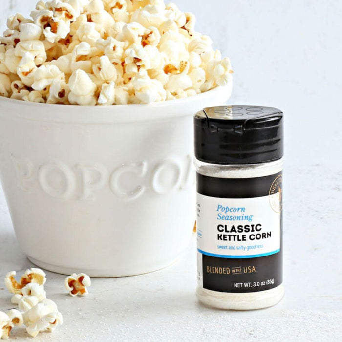 Dell Cove® Kettle Corn Popcorn Seasoning jar – sweet and salty gourmet popcorn topping