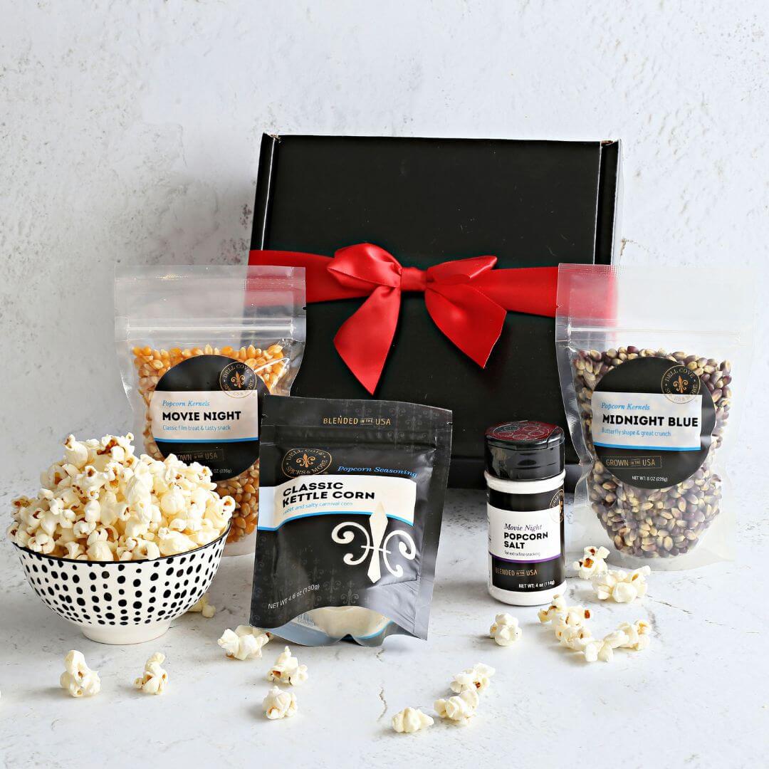 Movie Night Popcorn Gift Set – build your own gourmet popcorn box from Dell Cove®