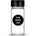Glass jar with BPA-free plastic flip-top sifter lid for holding spices