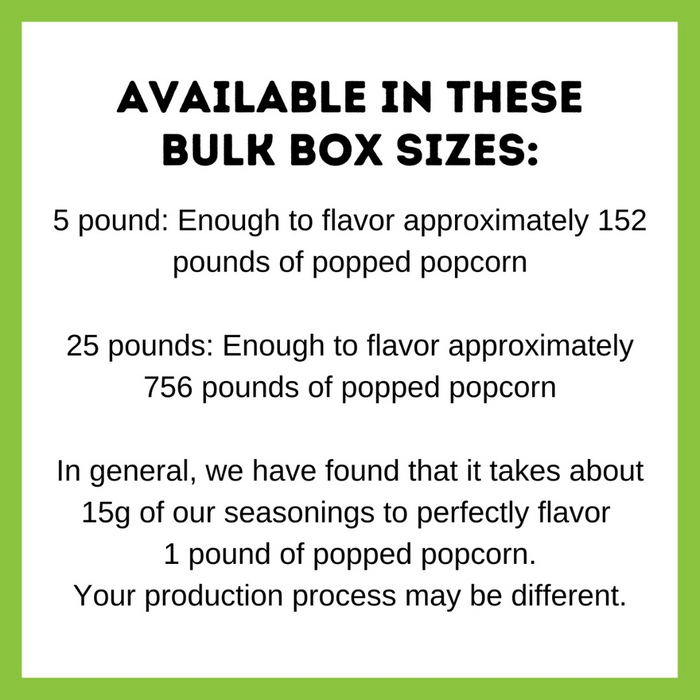 Dill Pickle popcorn seasoning bulk box sizes - Dell Cove Spices