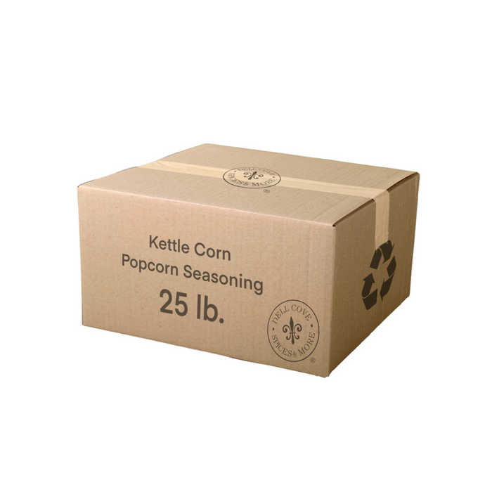 Kettle Corn popcorn seasoning 25 pound box - dell cove spices