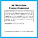 Kettle Corn popcorn seasoning nutritional panel - dell cove spices