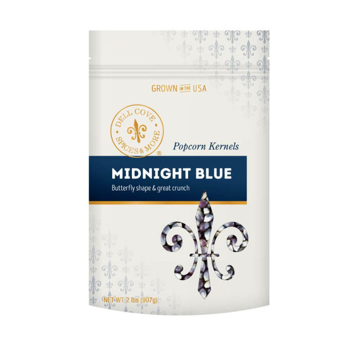 2-pound pouch of Dell Cove Midnight Blue popcorn kernels