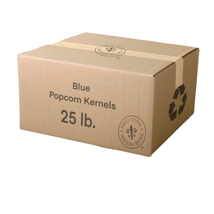 Midnight blue popcorn kernels 25 pound box - dell cove spices