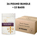 26-pound bundle of Dell Cove Movie Night yellow butterfly popcorn kernels with thirteen 2-pound pouches
