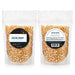 Front and back of Dell Cove Movie Night yellow butterfly popcorn kernels