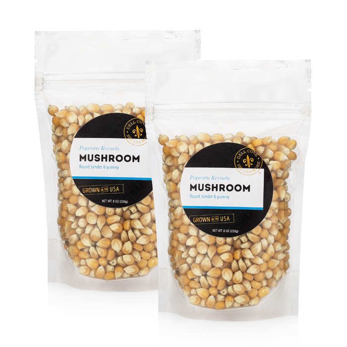 Mushroom poporn kernels in 1 pound retail pouch - dell cove spices