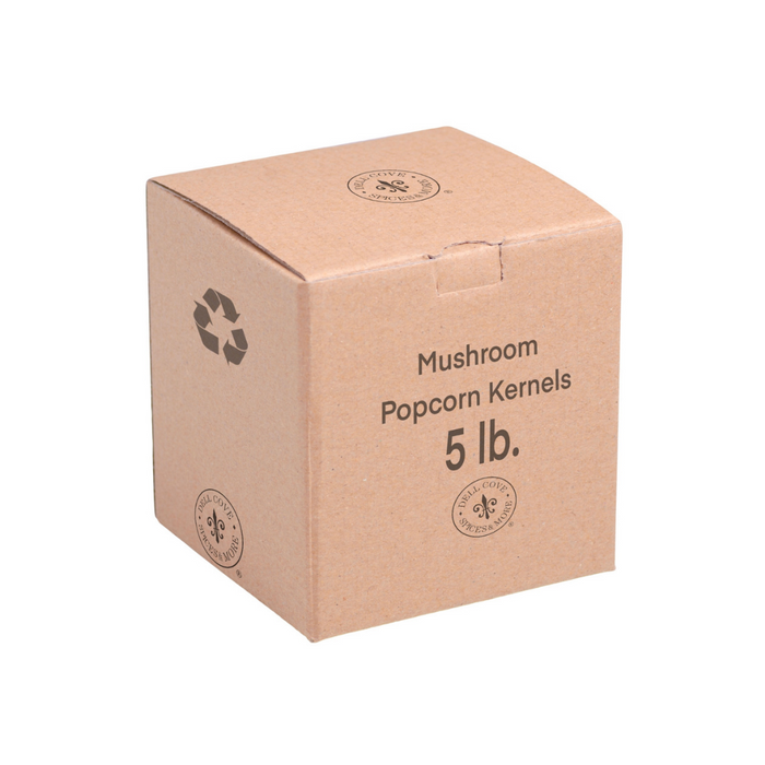 Mushroom poporn kernels in 5 pound bulk box - dell cove spices
