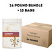 26-pound bulk bundle of Dell Cove Rainbow Popcorn Kernels with thirteen 2-pound bags