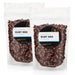 Two half-pound pouches of Dell Cove Ruby Red popcorn kernels, sold together as the 1-pound option