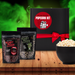 Scary Movie Popcorn Kit with bowl of popped popcorn and black gift box - dell cove spices
