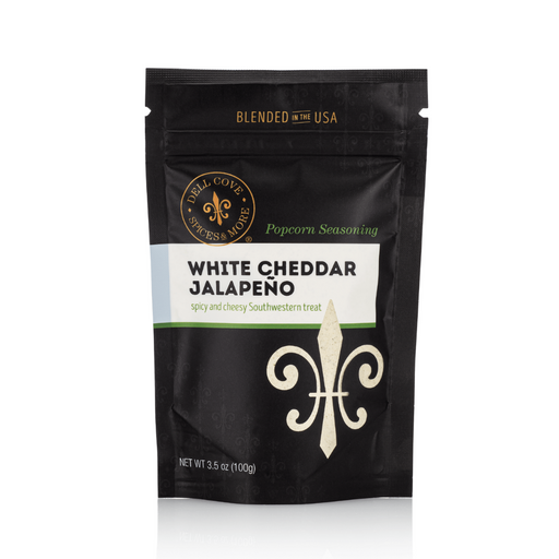 White Cheddar Jalapeno popcorn seasoning pouch front - shopify