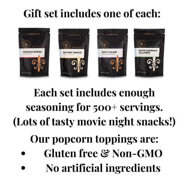 Corporate Popcorn Gift Sets - Spicy Popcorn Seasoning Sets - Case pack of 12 with custom logo or company message